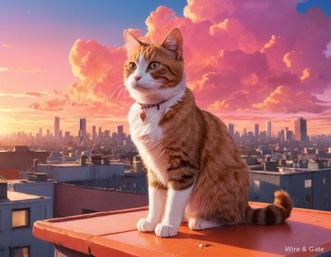 The cat on the roof