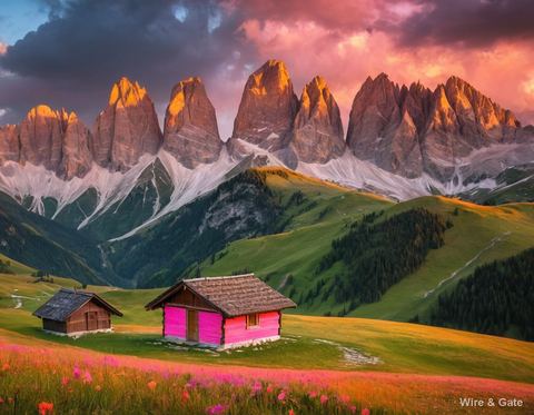 The Dolomites at sunset