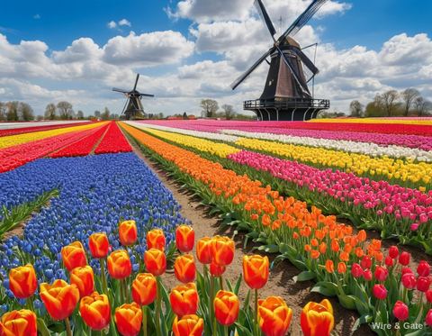 Tulips and the windmill