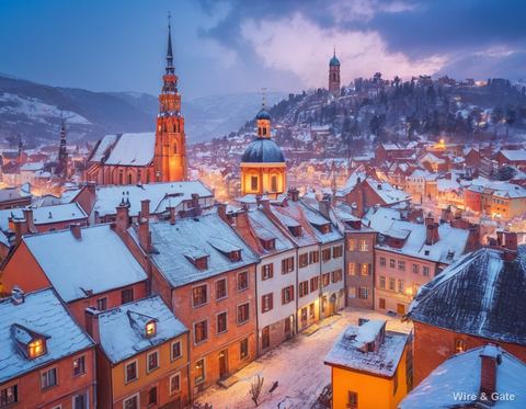 Snowy rooftops