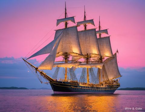 The tall ship at dawn